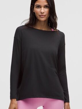 lululemon athletica Black back in action Long Sleeve, nulu, 4